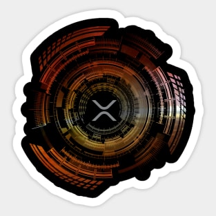 XRP Logo in Sci-Fi Hi-Tech Design Sticker